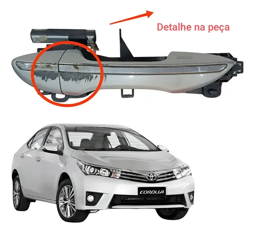 Maçaneta Externa Dianteira Direito Toyota Corolla 2.0 2014 Cinza Dianteira — foto 1 de 7