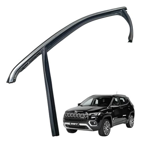 Borracha Vidro Friso Dianteir Esquerda Jeep Compass 1.3 2022 Preto — foto 1 de 7