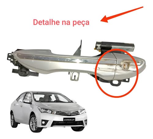 Maçaneta Externa Dianteira Esquerda Toyota Corolla 2.0 2014 Cinza Dianteira — foto 1 de 6