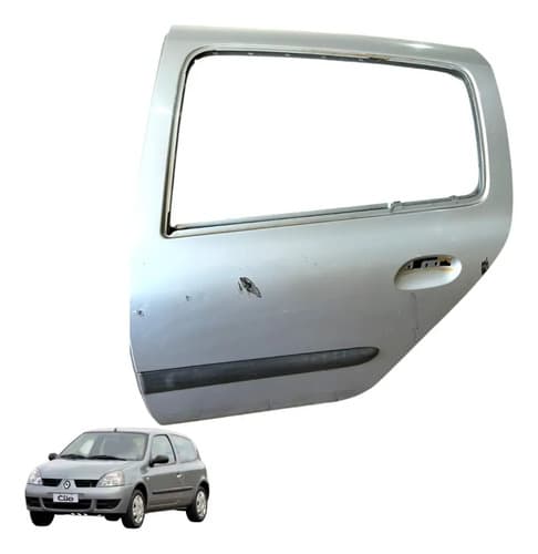 Porta Traseira Esquerda Renault Clio 2005 A 2008 Traseira E Traseira Esquerdo Prata — foto 1 de 6