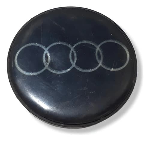 Emblema Calota Central Roda Audi 60 Mm Usado Preto — foto 1 de 4