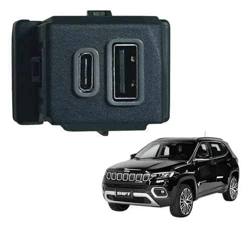Tomada Auxiliar Usb Jeep Compass 1.3 Turbo Flex 2022 Preto — foto 1 de 7