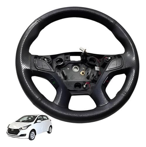 Volante Direção Hyundai Hb20 1.0 3cc 2015 2016 2017 Preto — foto 1 de 7