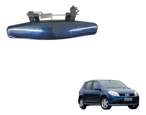 Maçaneta Externa Dianteira Esquerda Renault Sandero 2010/11 Azul Dianteira — foto 1 de 6