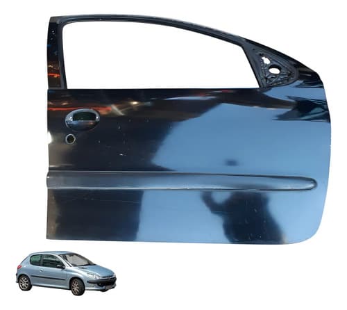Porta Dianteira Direita Peugeot 206 / 207 2004 A 2009 4p Dianteira Direita Preto — foto 1 de 8
